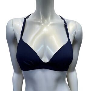 Athletica Women's Blue XS Athletic Triangle Bikini Top Swim Racerback Swimwear